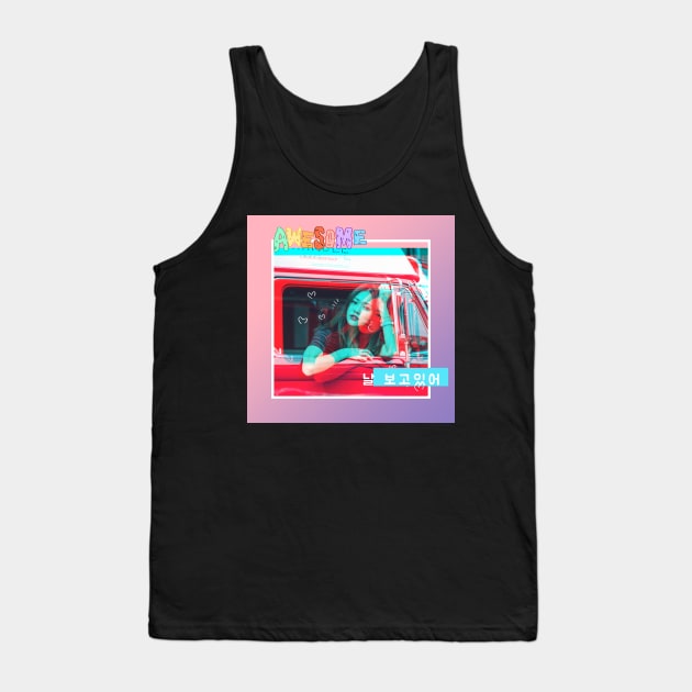 A Korean girl saying "You are looking at me" Tank Top by BTSKingdom